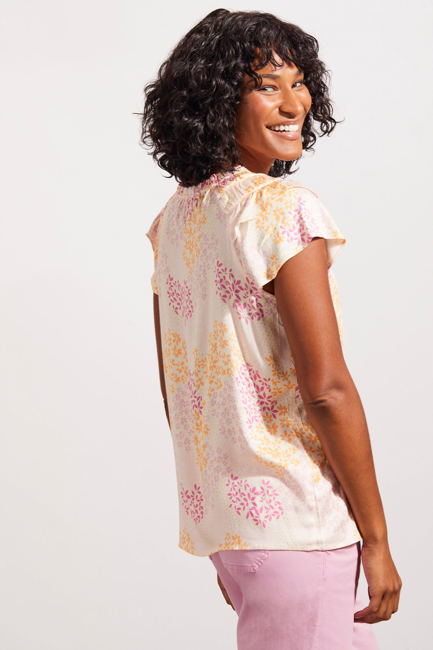 Flutter Sleeve Floral Blouse Image 2