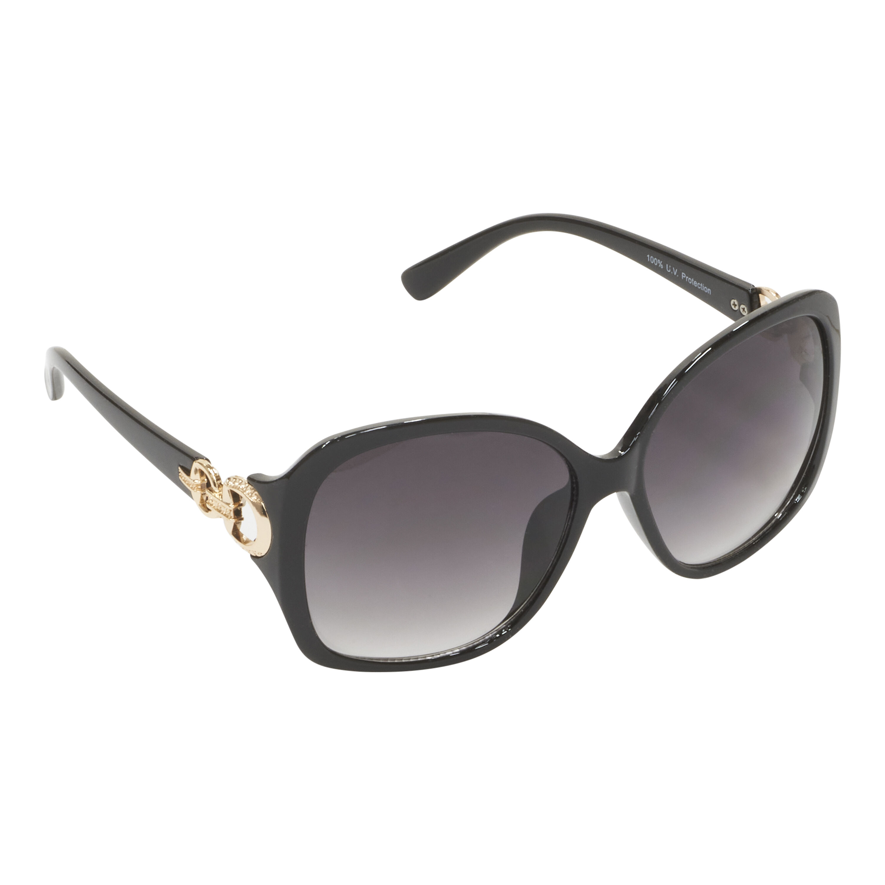 Sunglasses with Gold Side Detail  