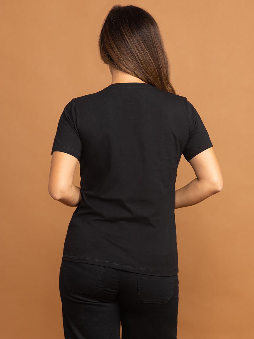 Short Sleeve Top with Floral Sequins Image 4