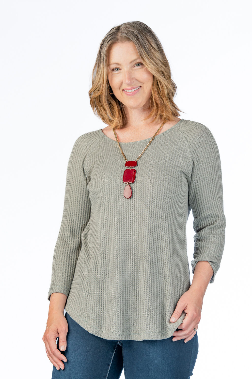 Raglan Waffle Top Image 1