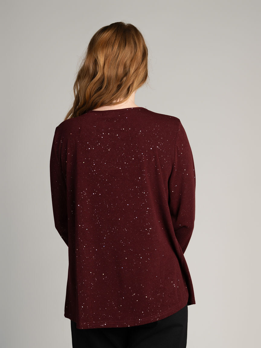 Long Sleeve Shimmer Top