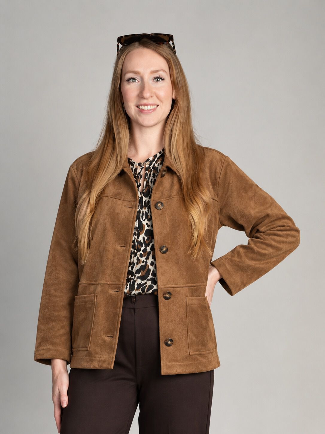 Longline Faux Suede Jacket