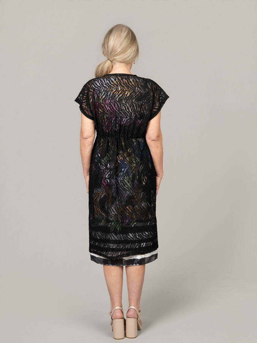 Knee Length Lace Kimono with Adjustable Waist