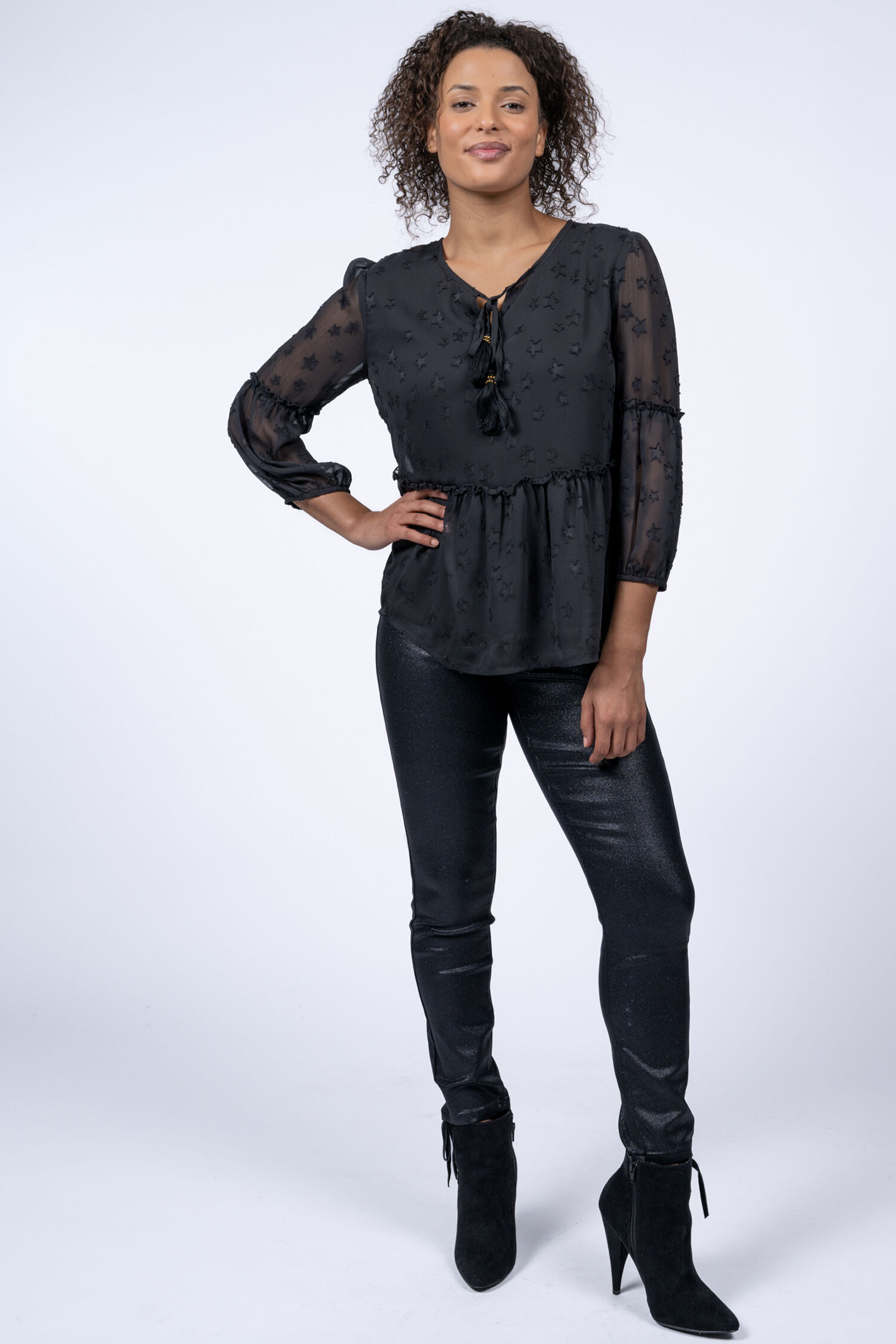 Ruffle Blouse w/ Tassels  Image 4