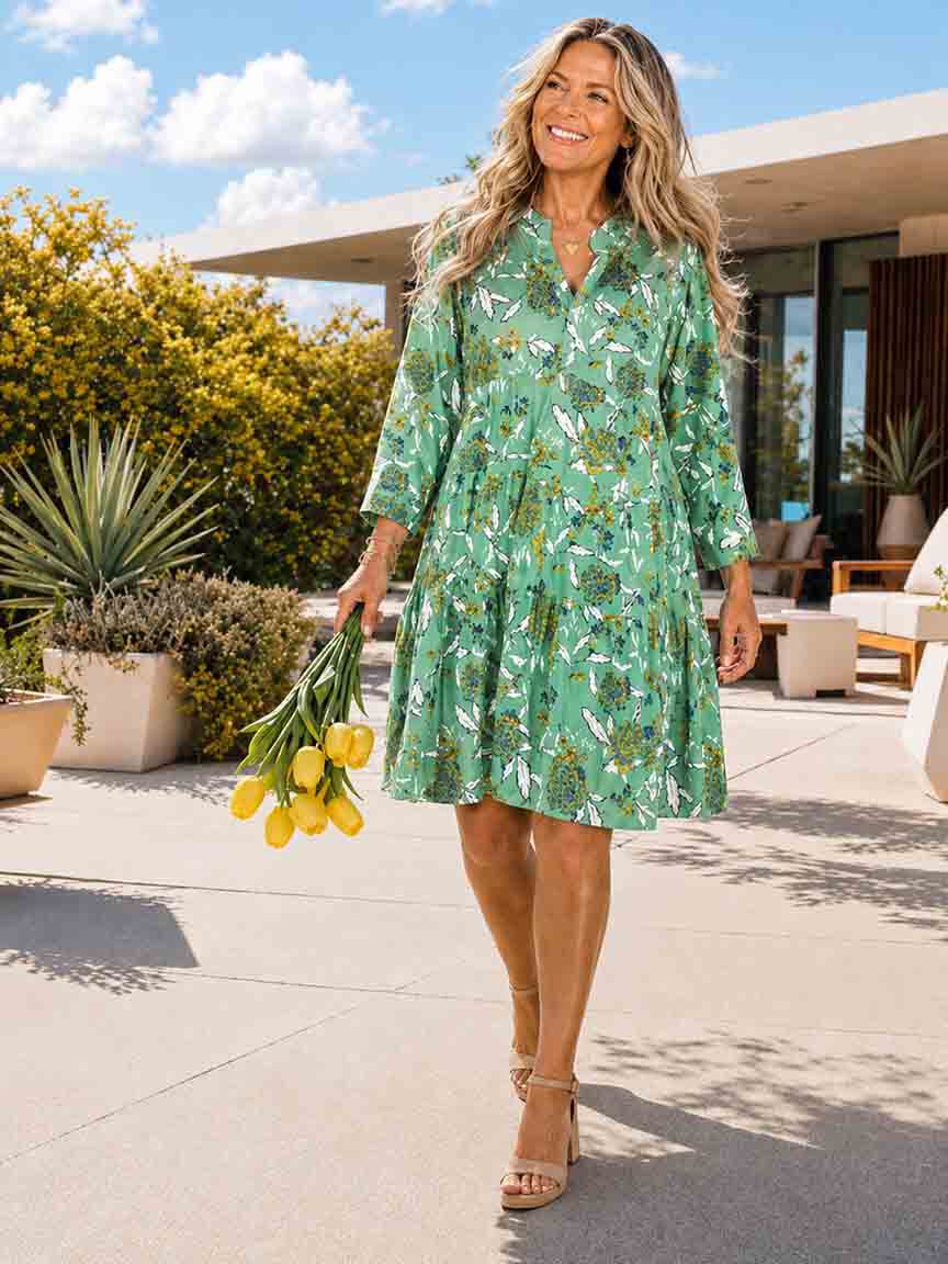 Tiered Knee Length Dress
