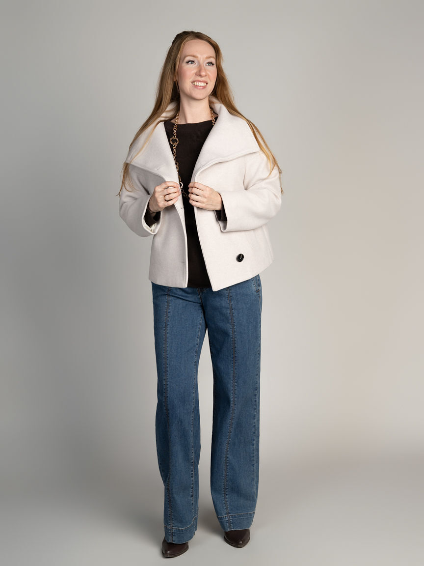Sleek Funnel Neck Coat