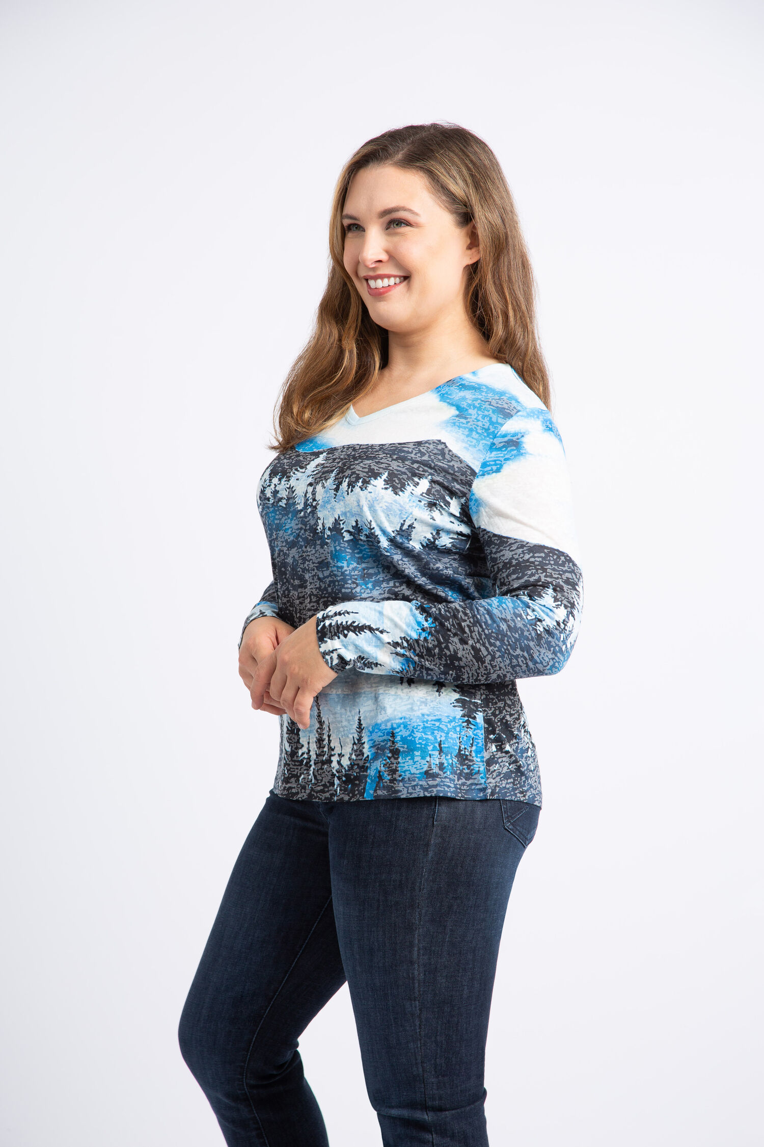 Long Sleeve Mountain Burnout Top Image 3