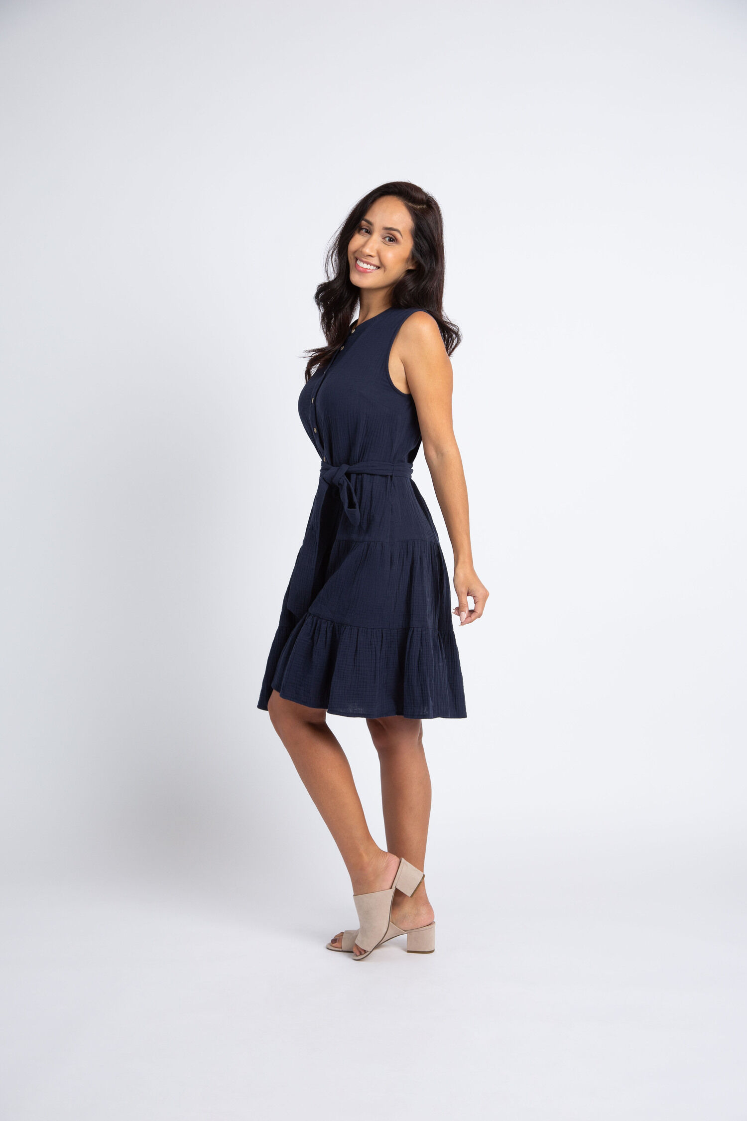 Sleeveless Button-Down Dress Image 3