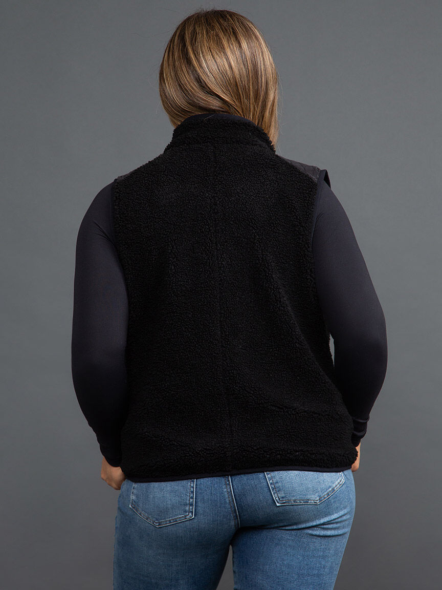 Mixed Media Zip-Up Vest  Image 4