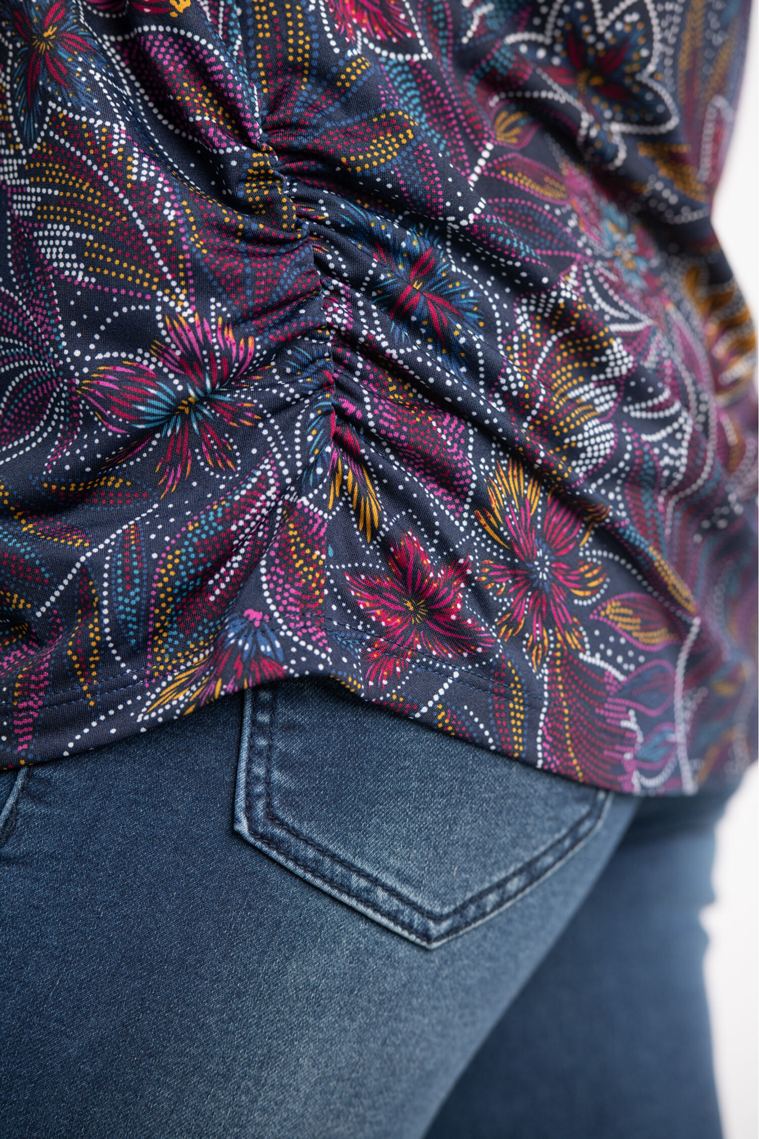 Short Sleeve Drape Neck Top  Image 3