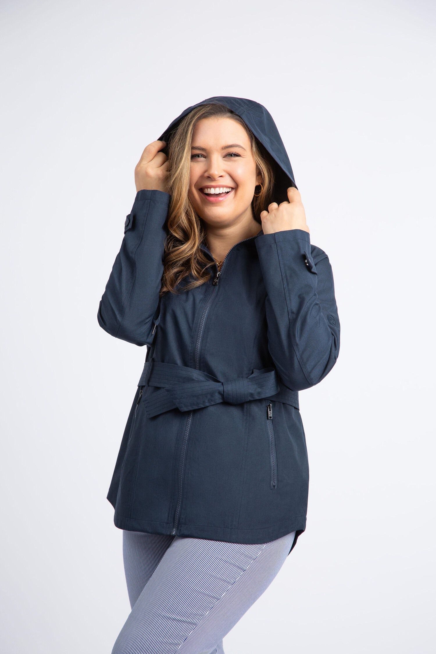 Belted Rain Jacket w/ Hood Image 5