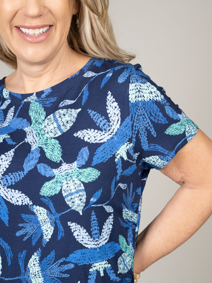 Short Sleeve Top with Drawstring Side Ruching