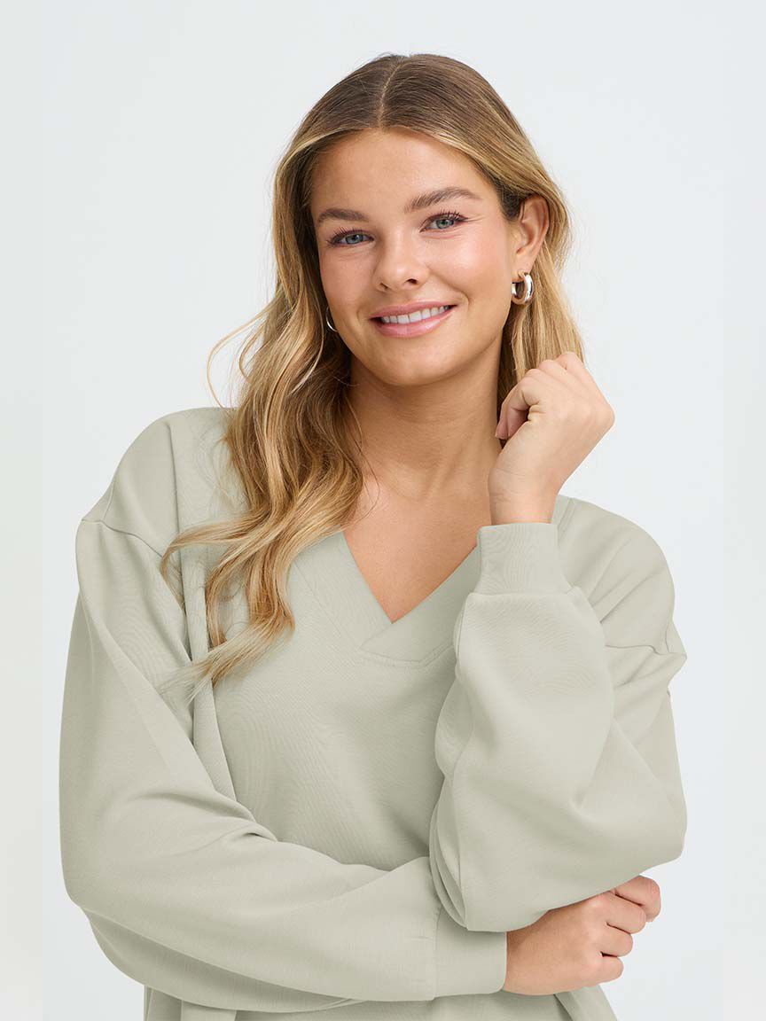 Long Sleeve V-Neck Sweatshirt