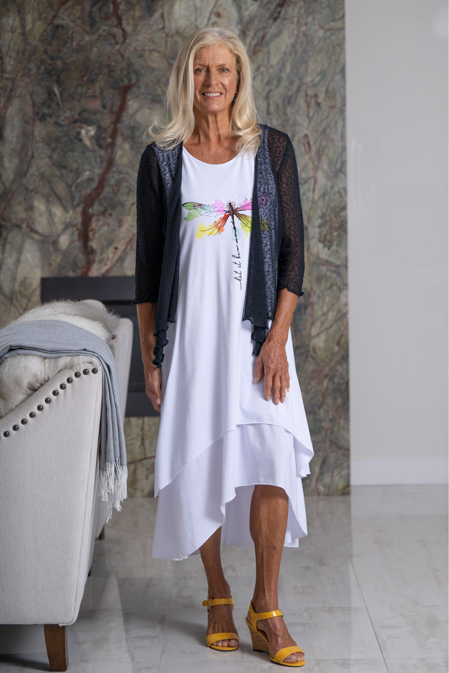 Shrug Lightweight Cardigan , White