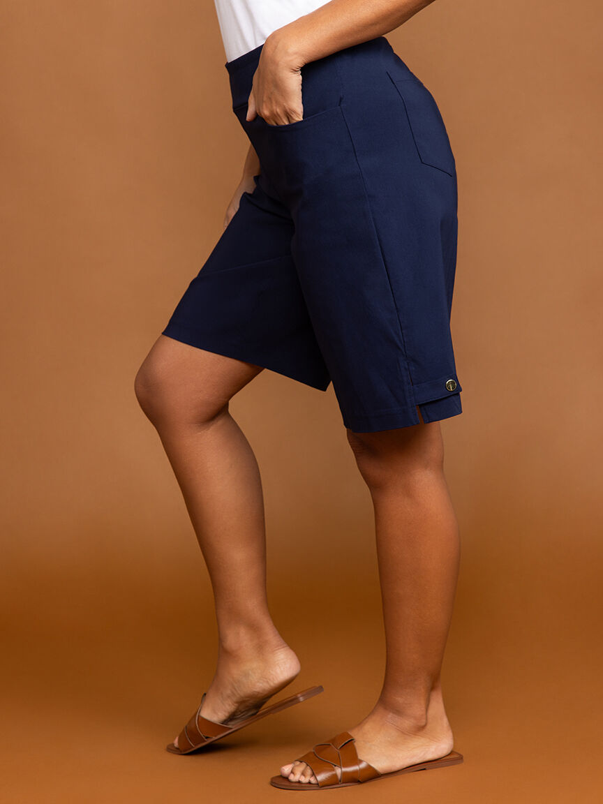 Solid bengaline shorts Image 3