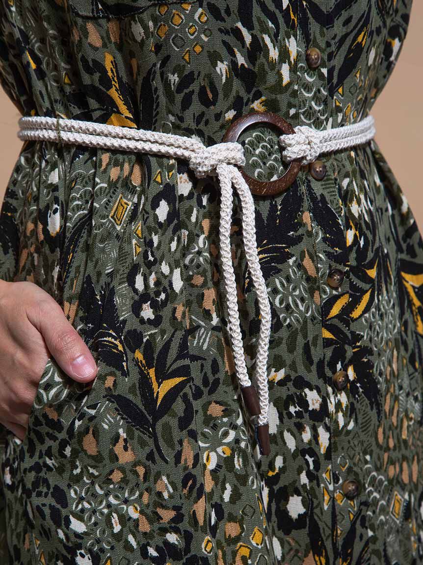 Button-Up Safari Midi Dress Image 4