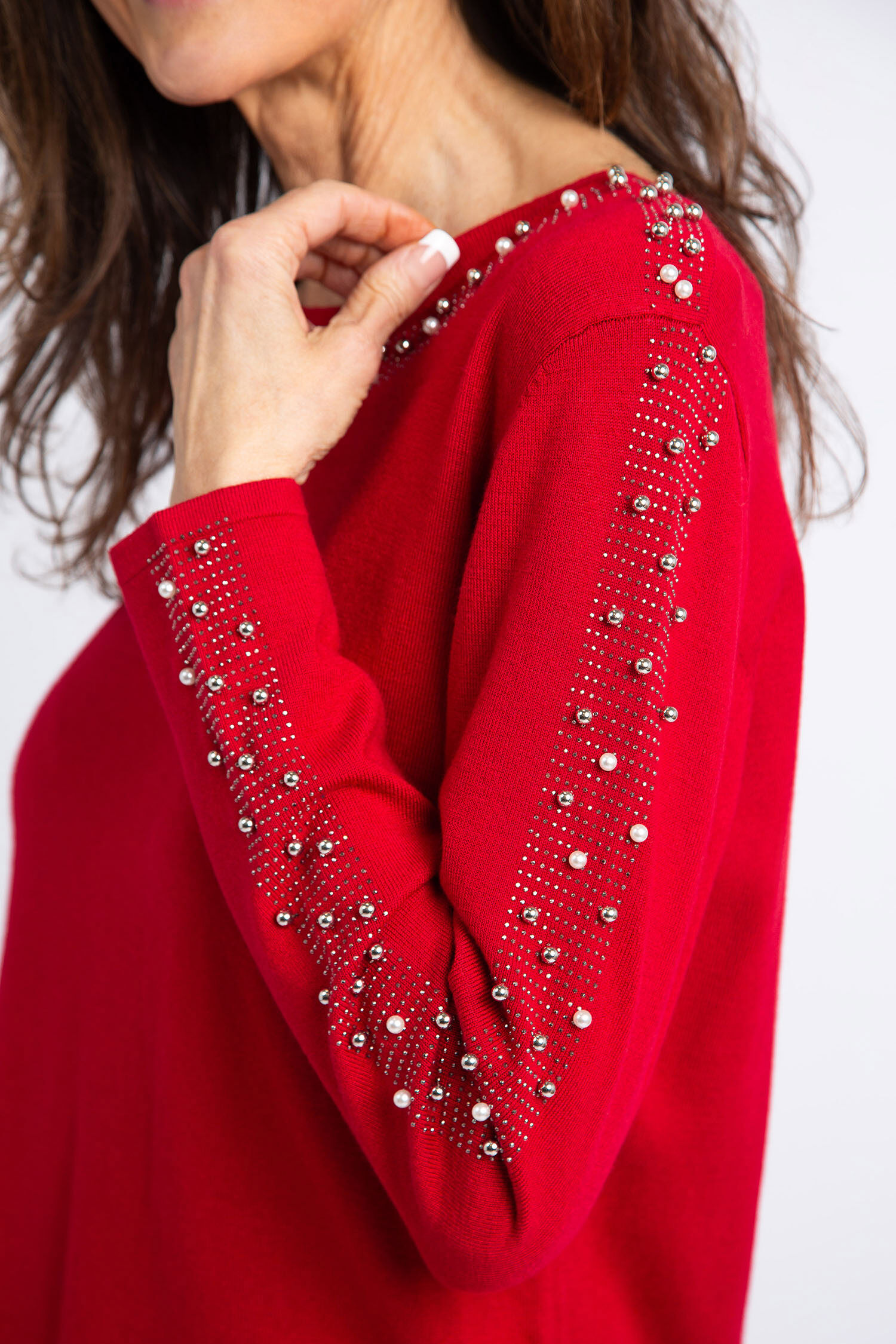 Long Sleeve Embellished Trim Sweater Image 4