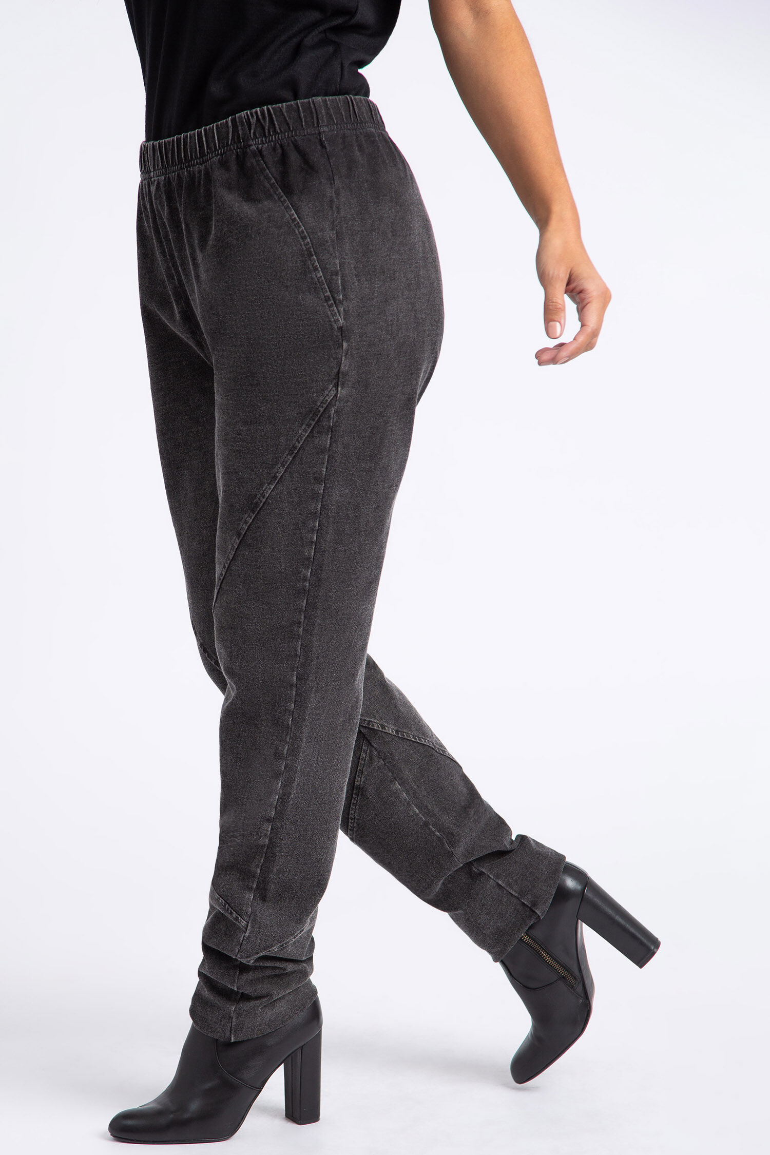 Distressed Denim Pull-On Pant Image 2