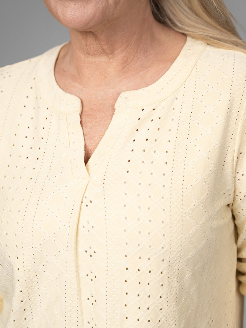 Eyelet Long Sleeve Top