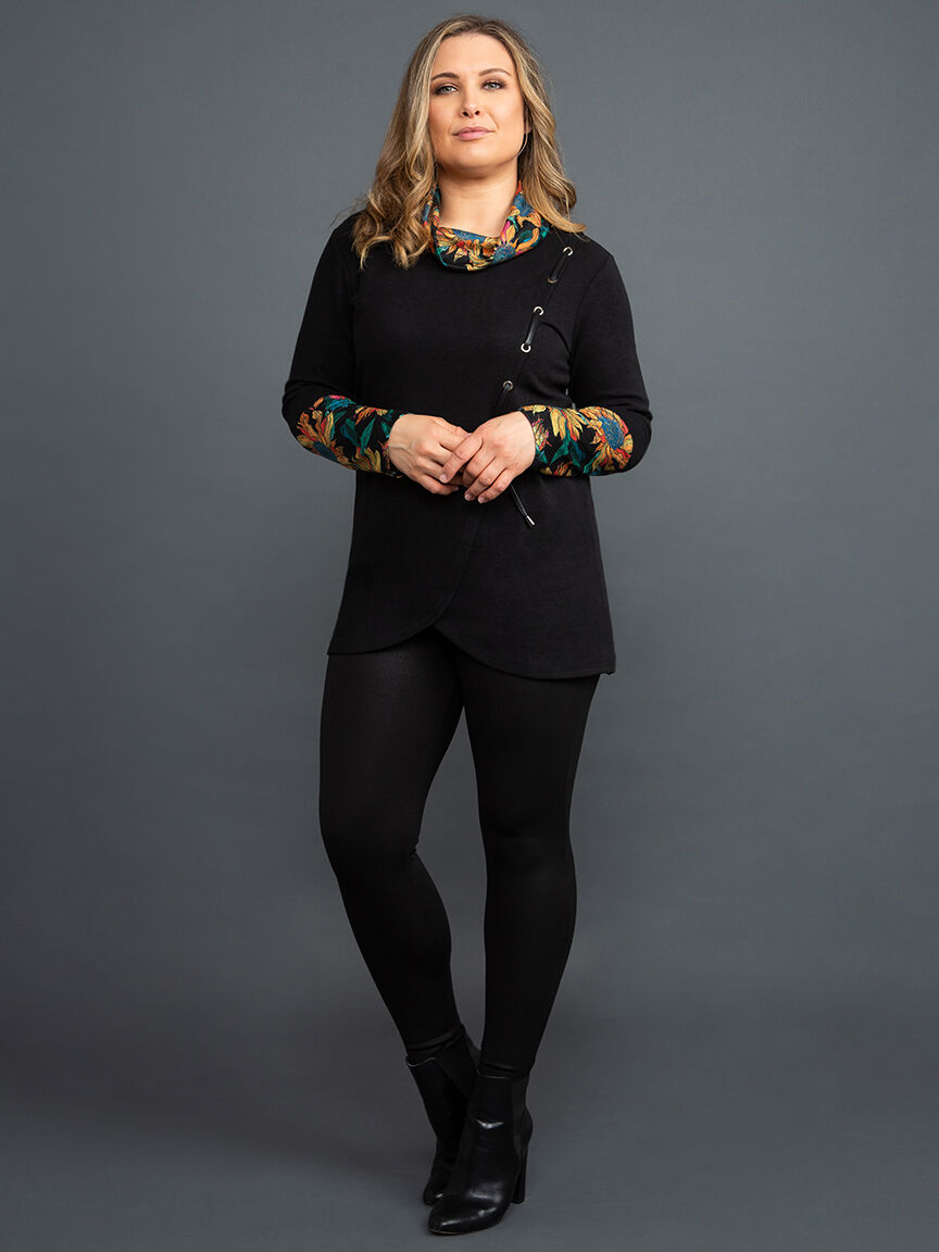 Mock Neck Tunic w/  Drawstring Image 1