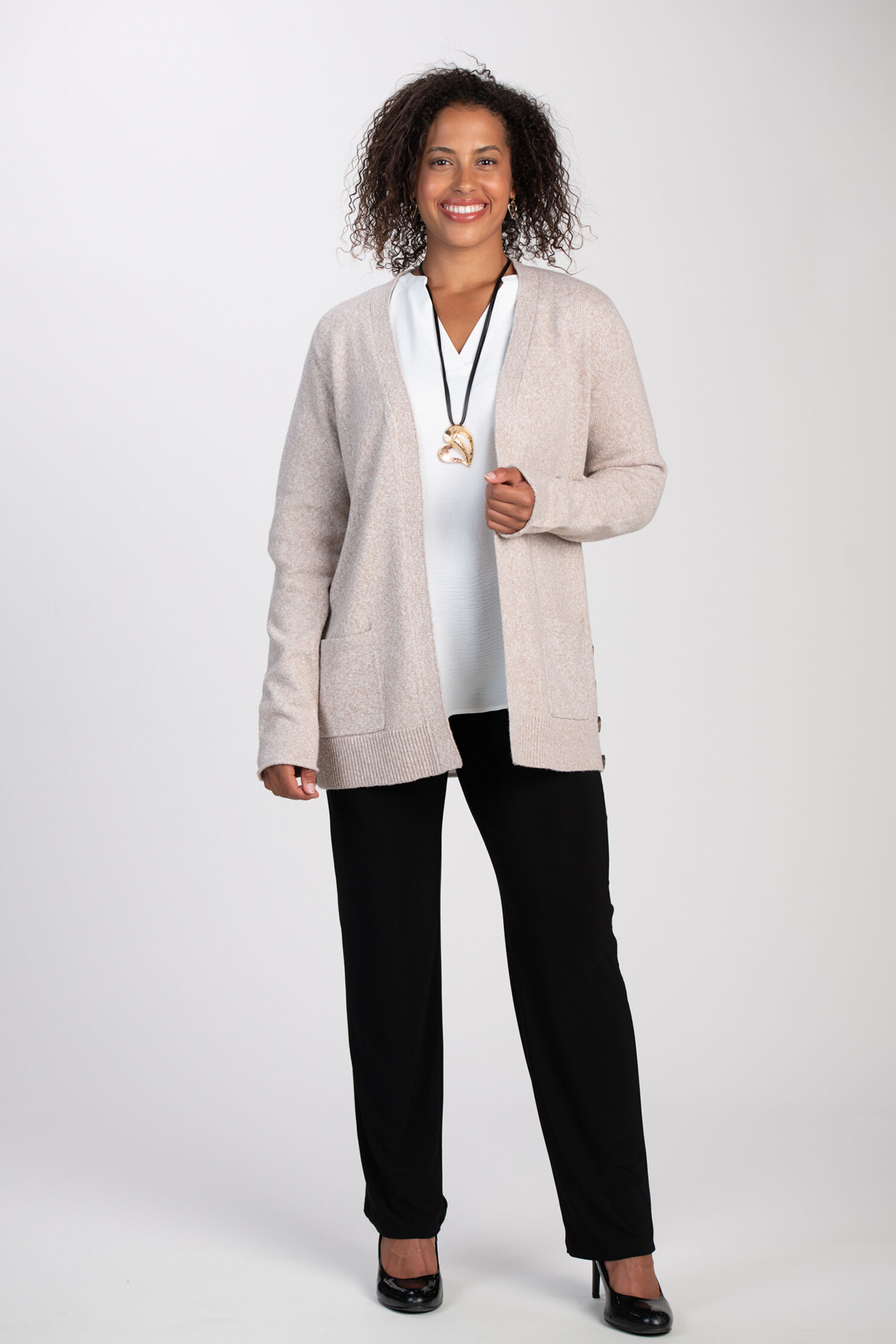 Knit Cardigan w/ Button Detail  Image 1