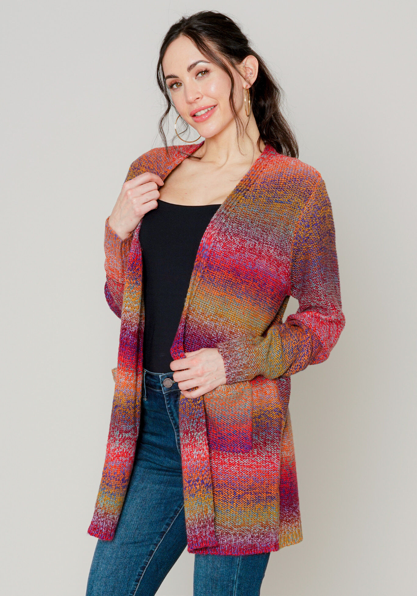 Streifen Cardigan Sweater