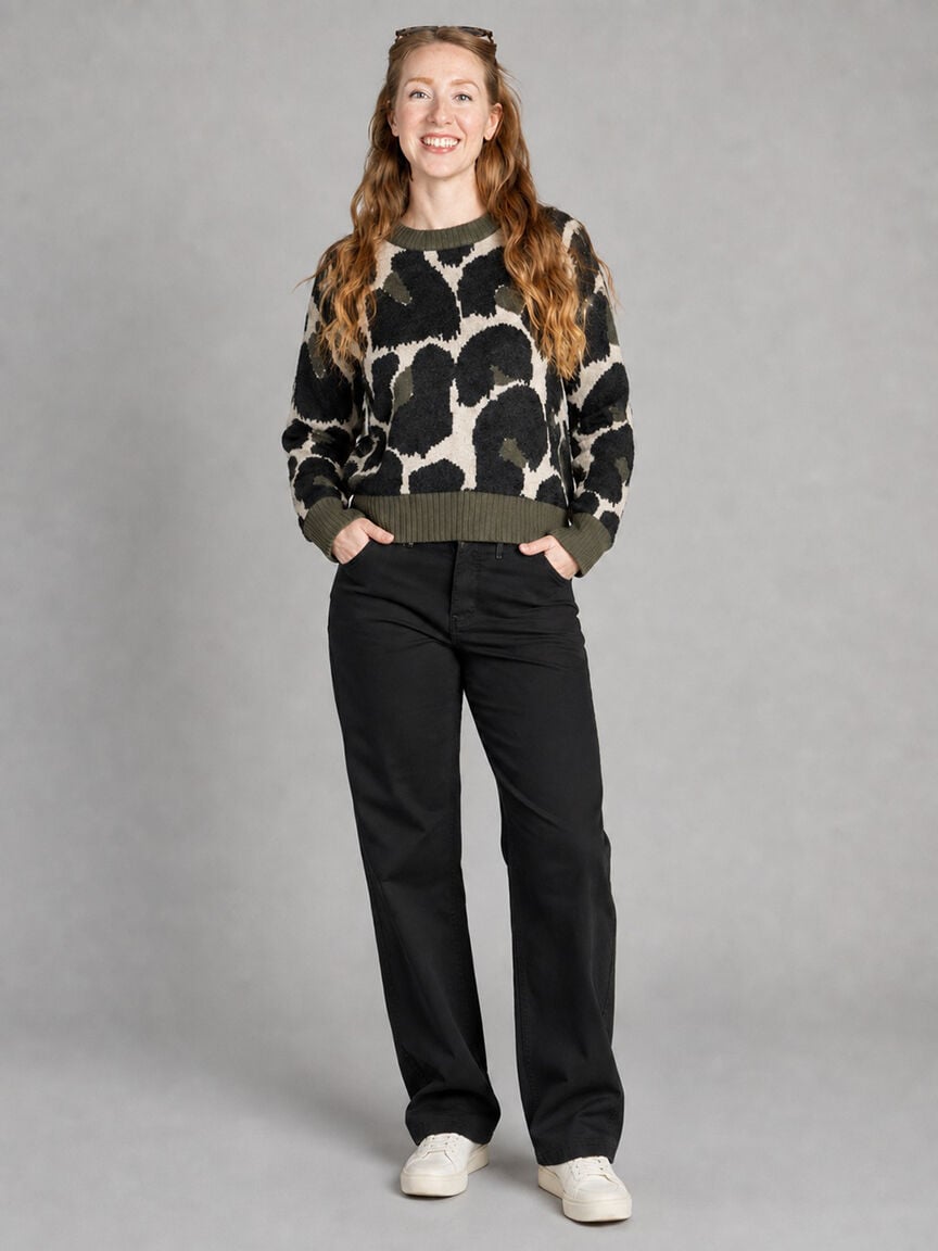 Crew Neck Printed Sweater