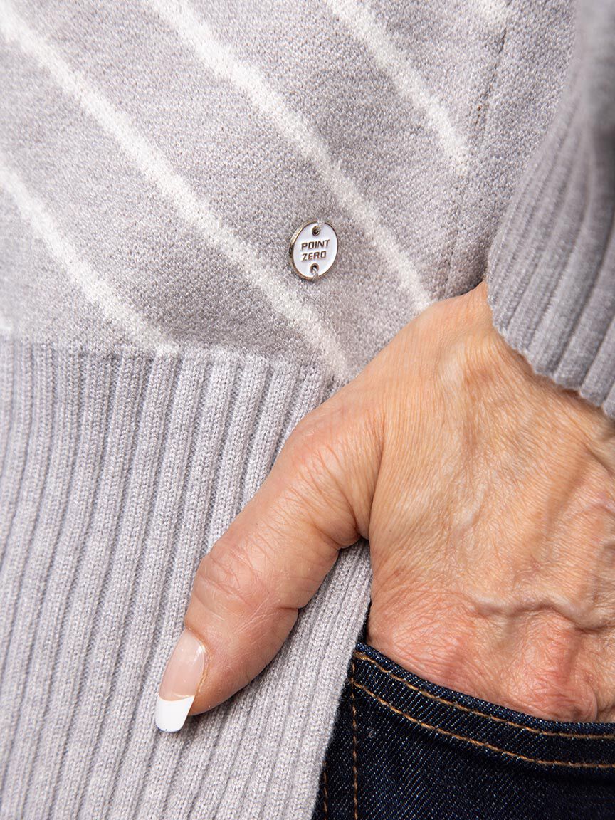 Chevron Stripe Long Sleeve Sweater Image 5
