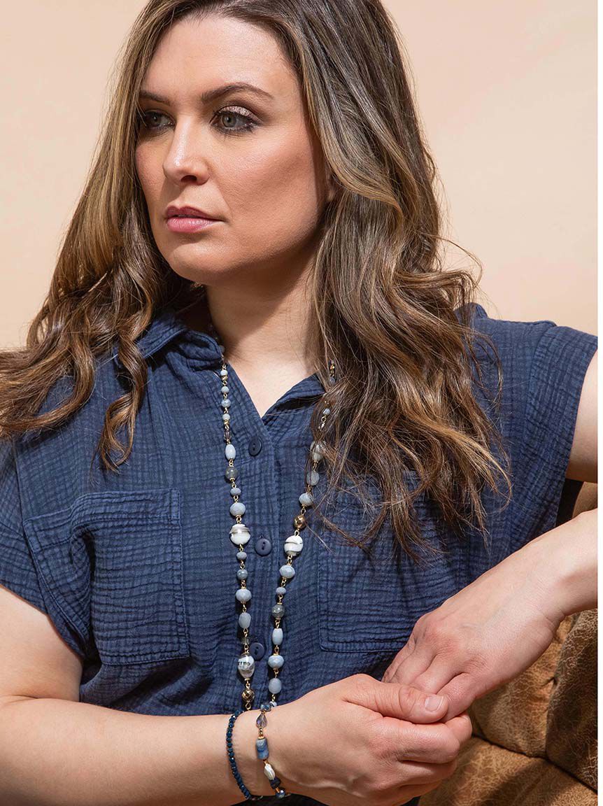 Button Down Gauze Midi Dress Image 4