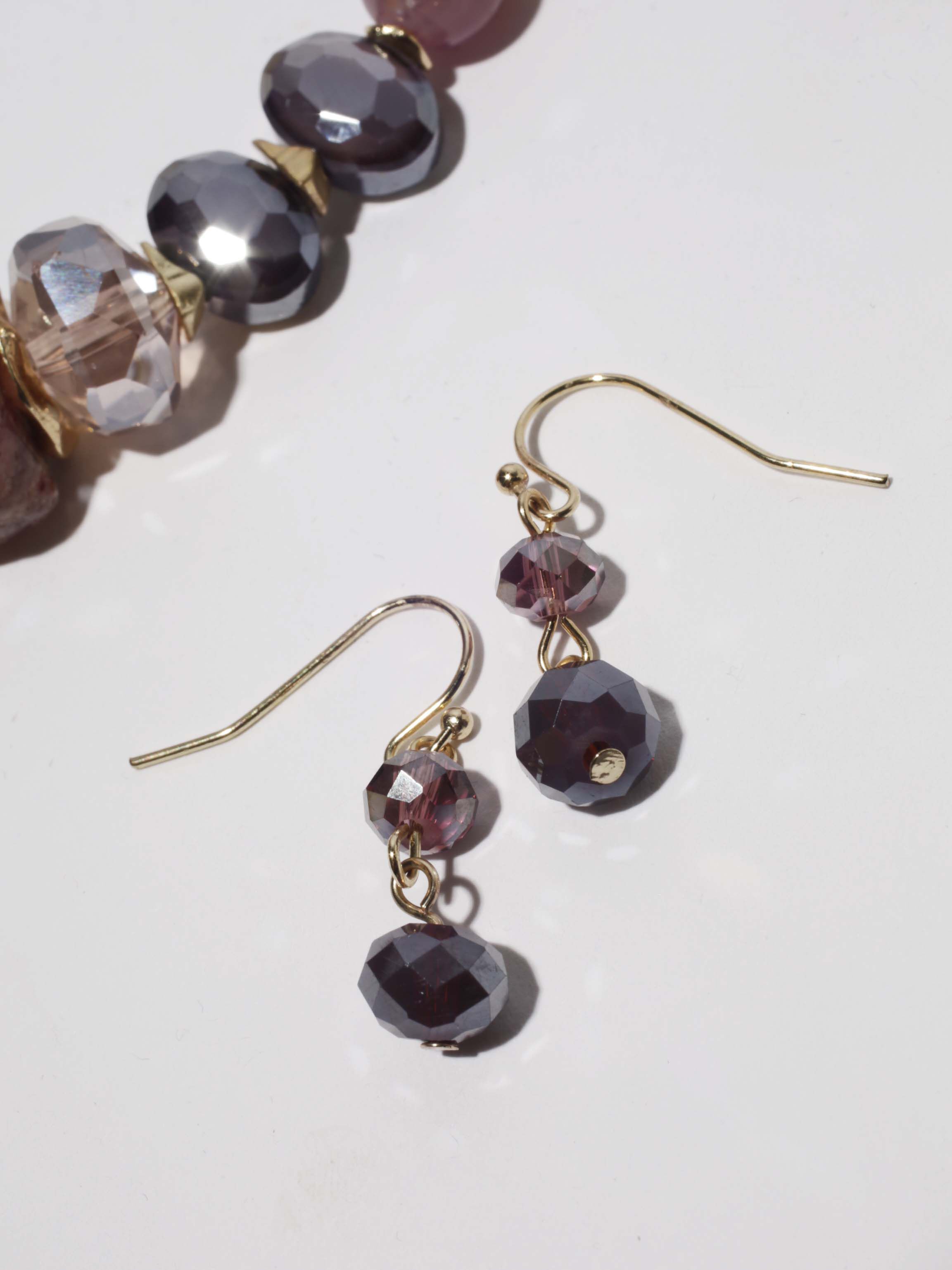 Amethyst Stones & Beads Necklace Set Image 3