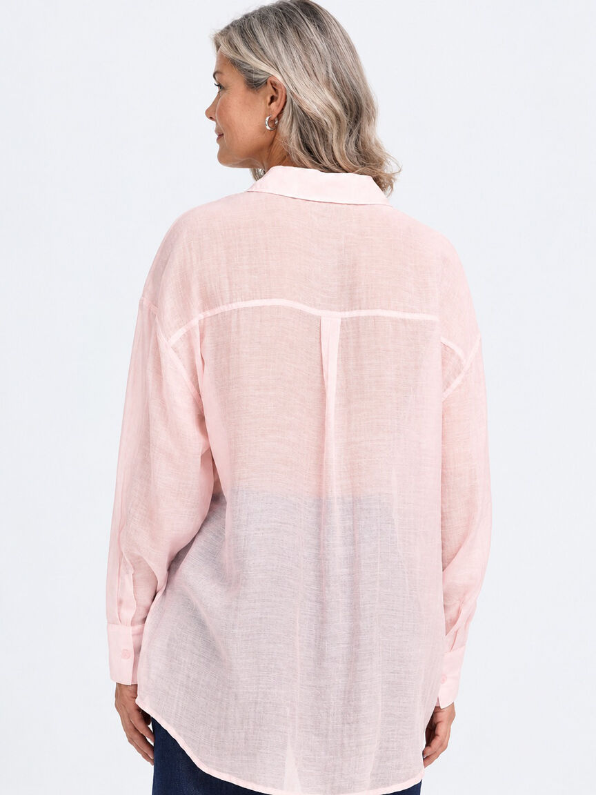 Long Sleeve Sheer Blouse