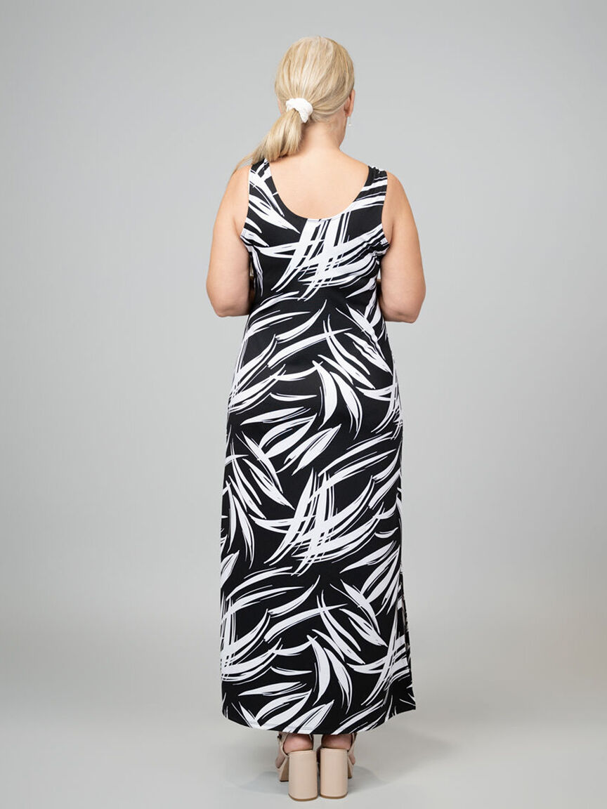 Long Luxe Sleeveless Dress with Side Slits Image 2