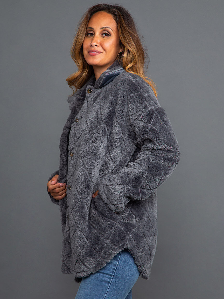Faux Fur Quilted Jacket Image 3