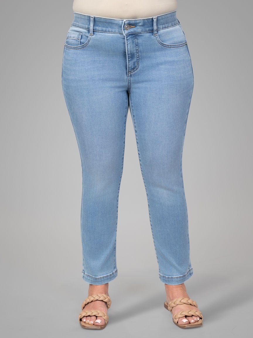 Audrey Mid-Rise Hugging Straight Crop Jeans