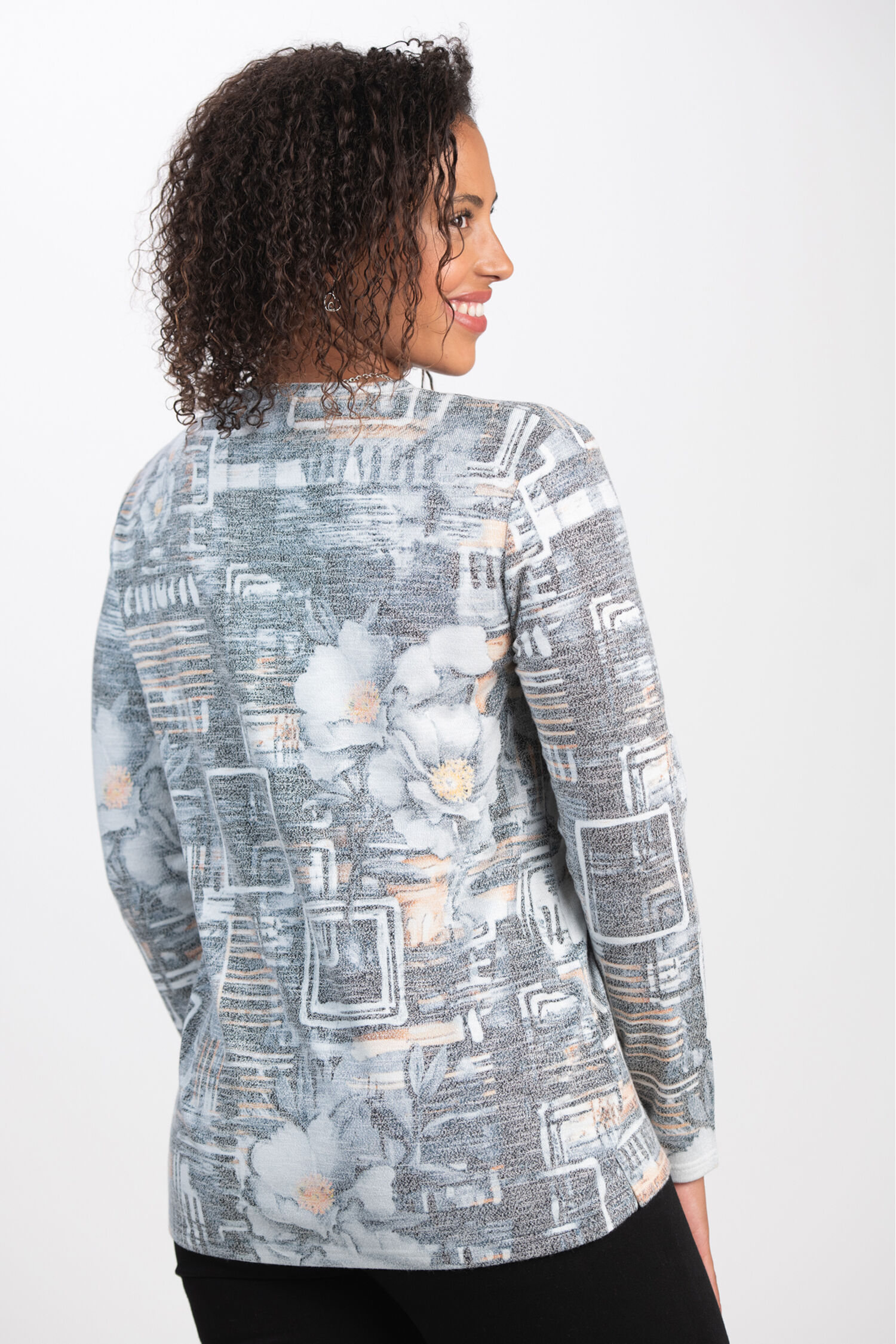 Long Sleeve Floral V-Neck Top  Image 2