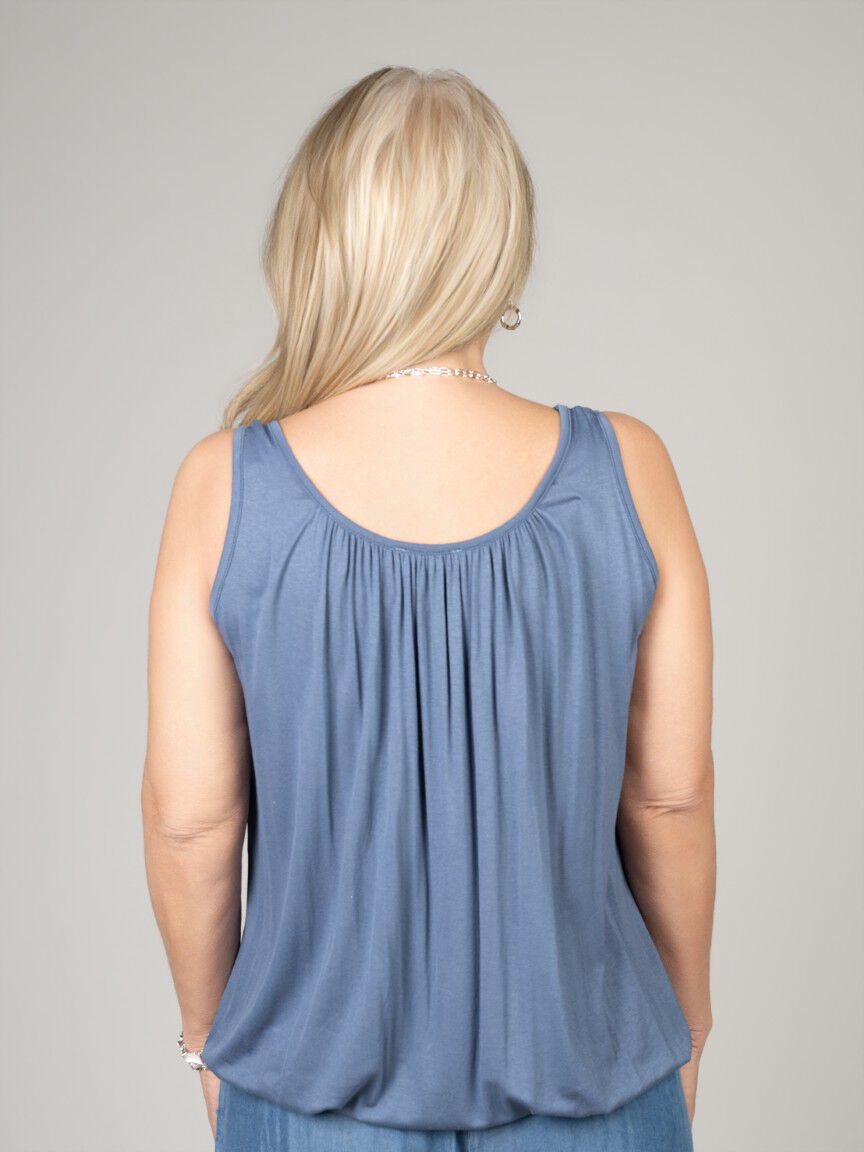 Elastic Hem Sleeveless Top