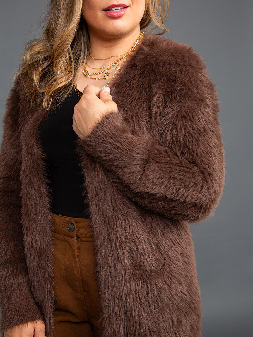 Longline Eyelash Cardigan Image 4