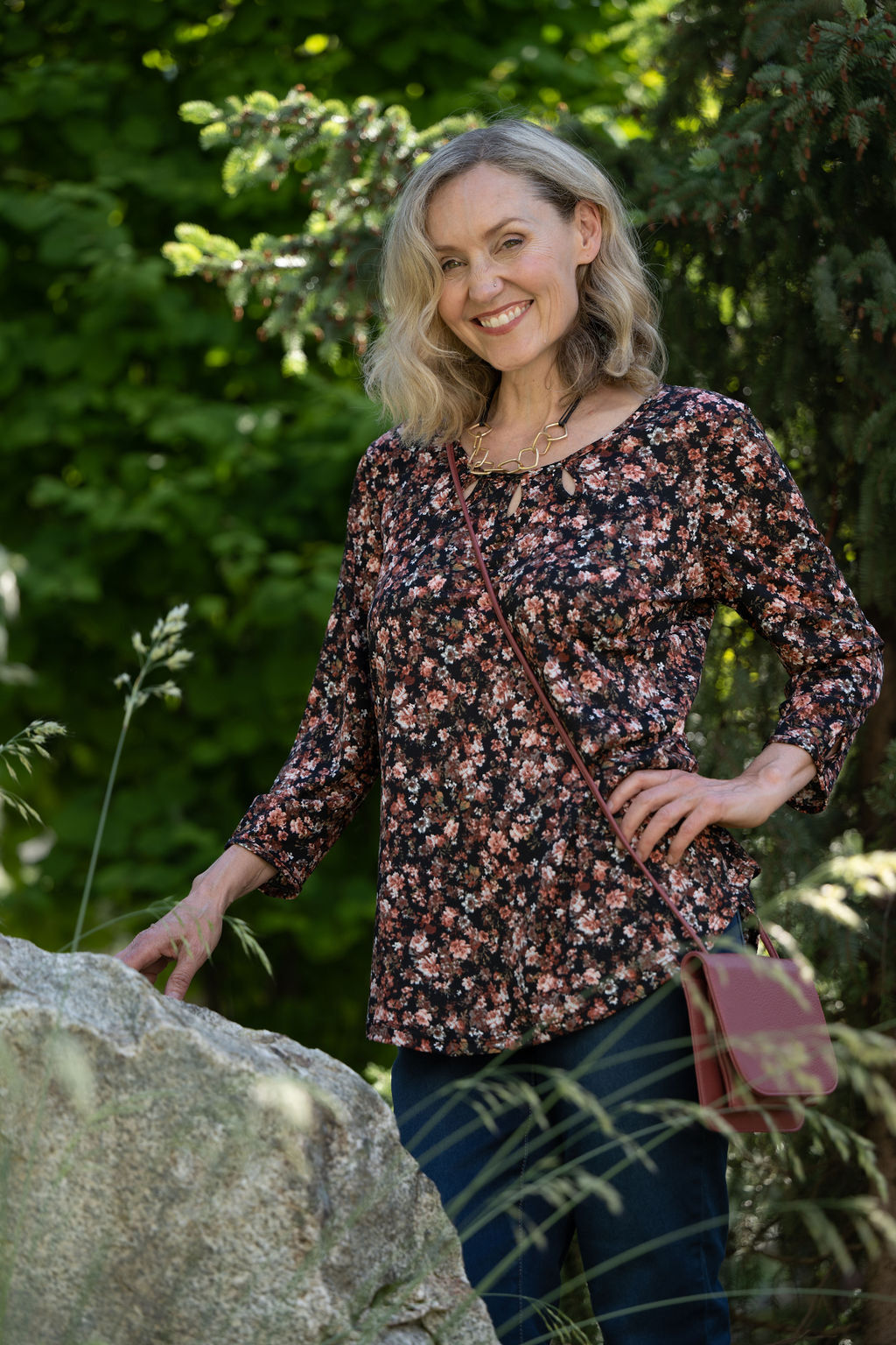 Rib Floral Top Image 1