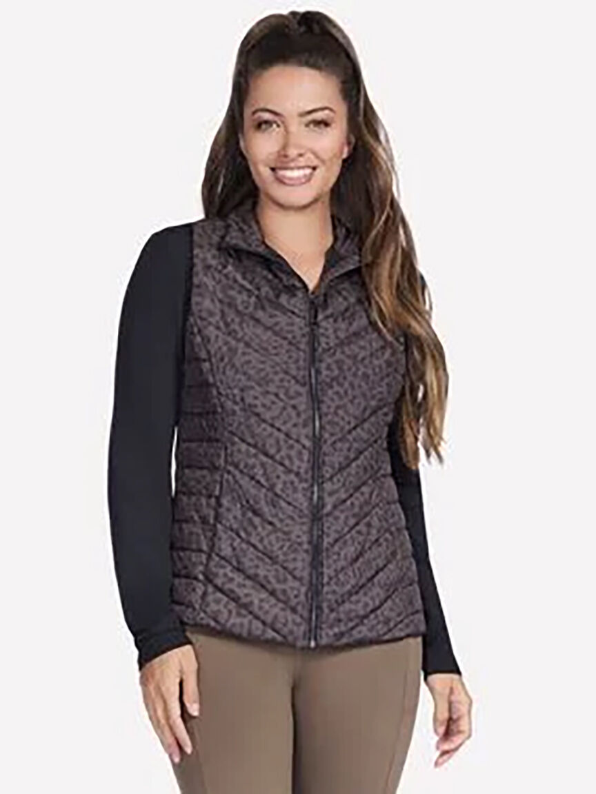 Animal Print Zip-Up Vest