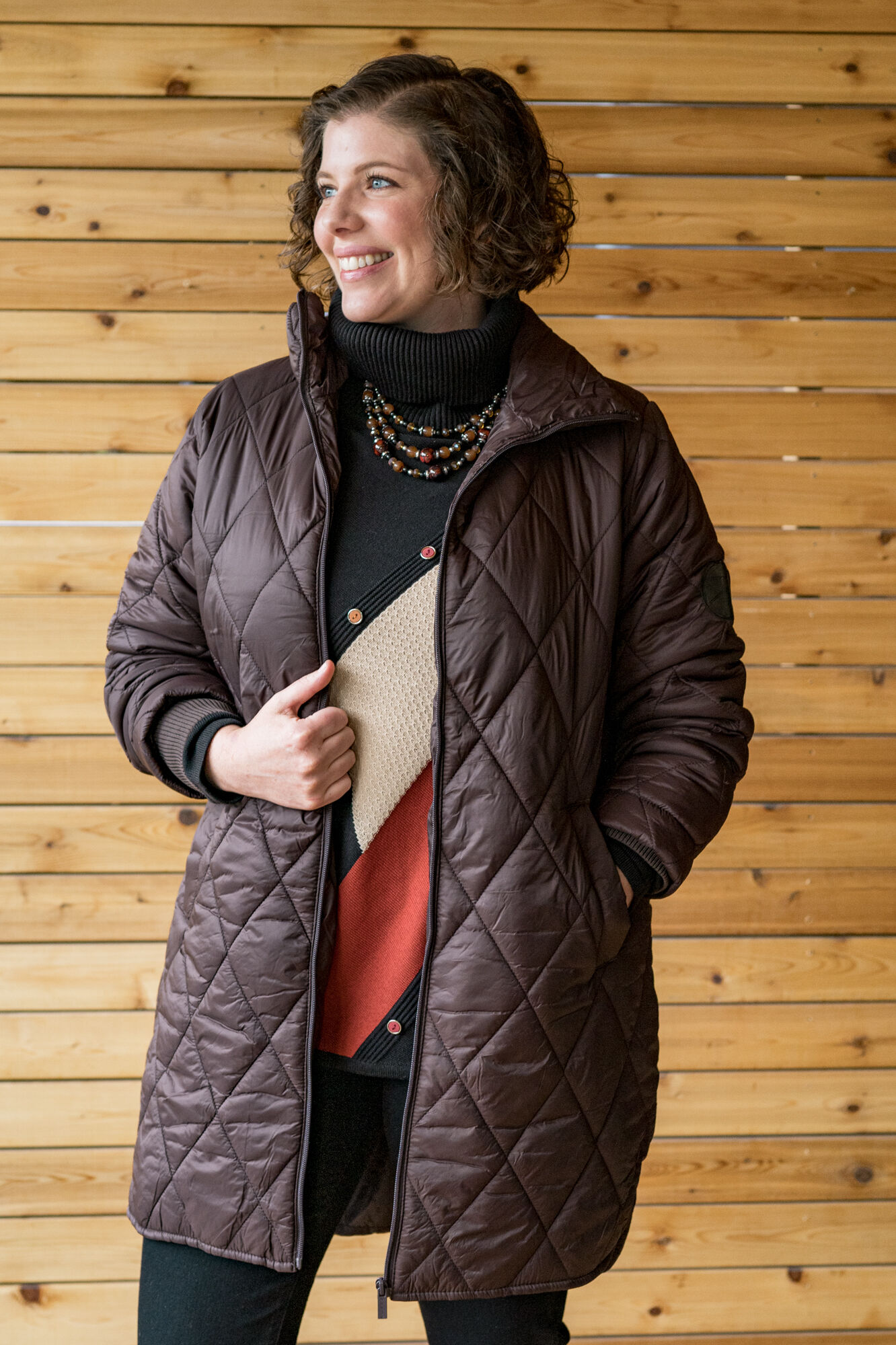 Long Diamond Quilted Fall-To-Winter Puffer Jacket  Image 1