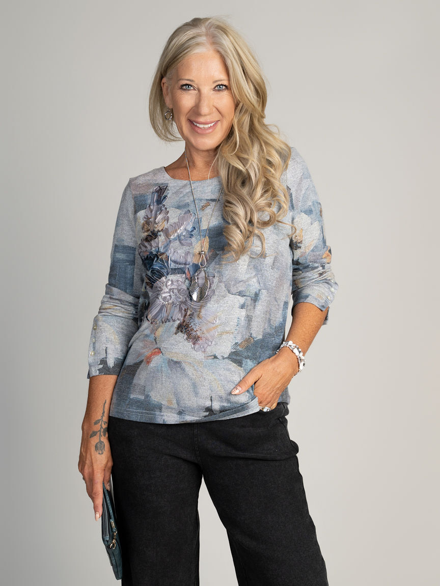 Long Sleeve Printed Top Image 1