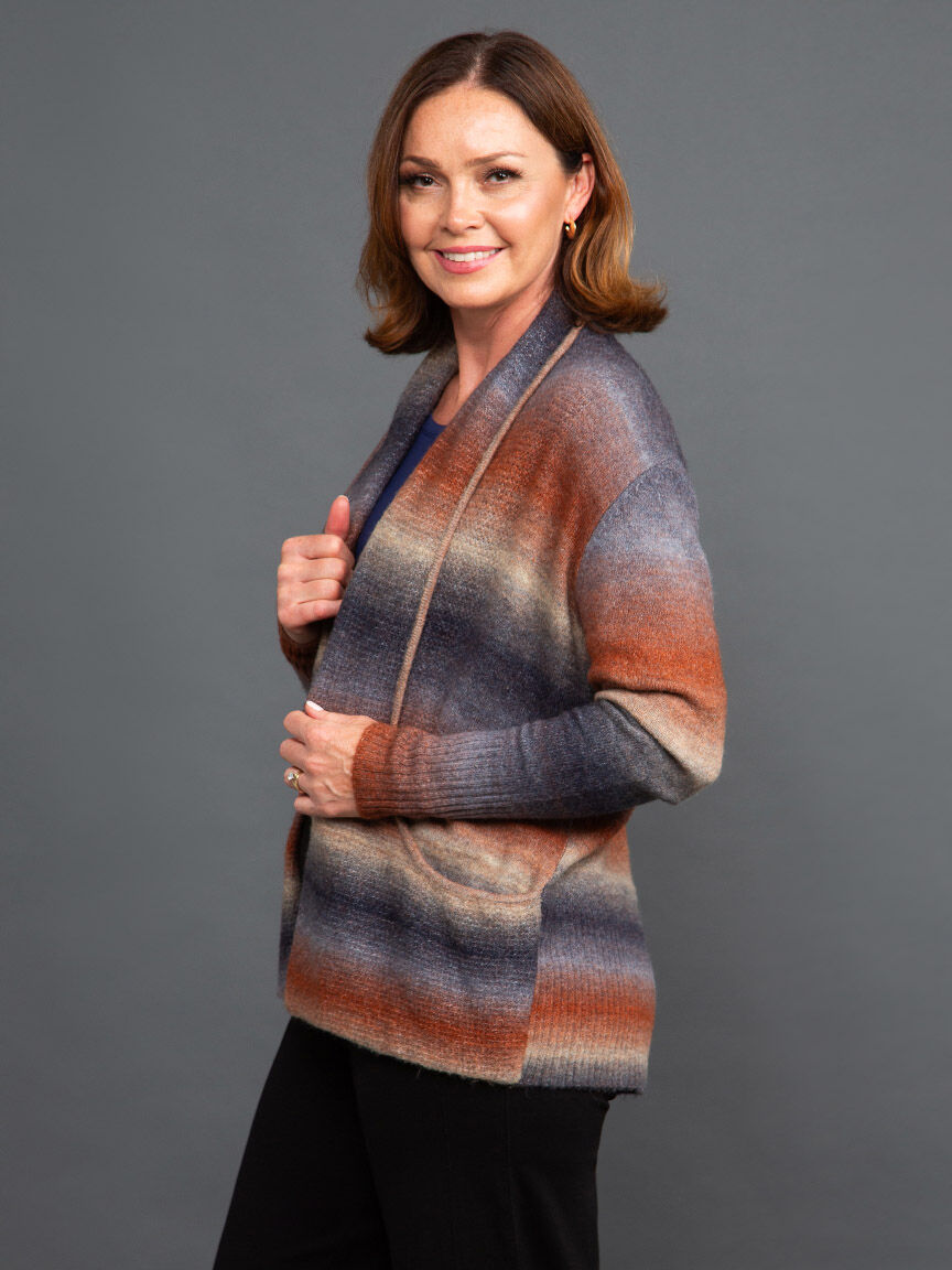 Open Front Ombre Cardigan