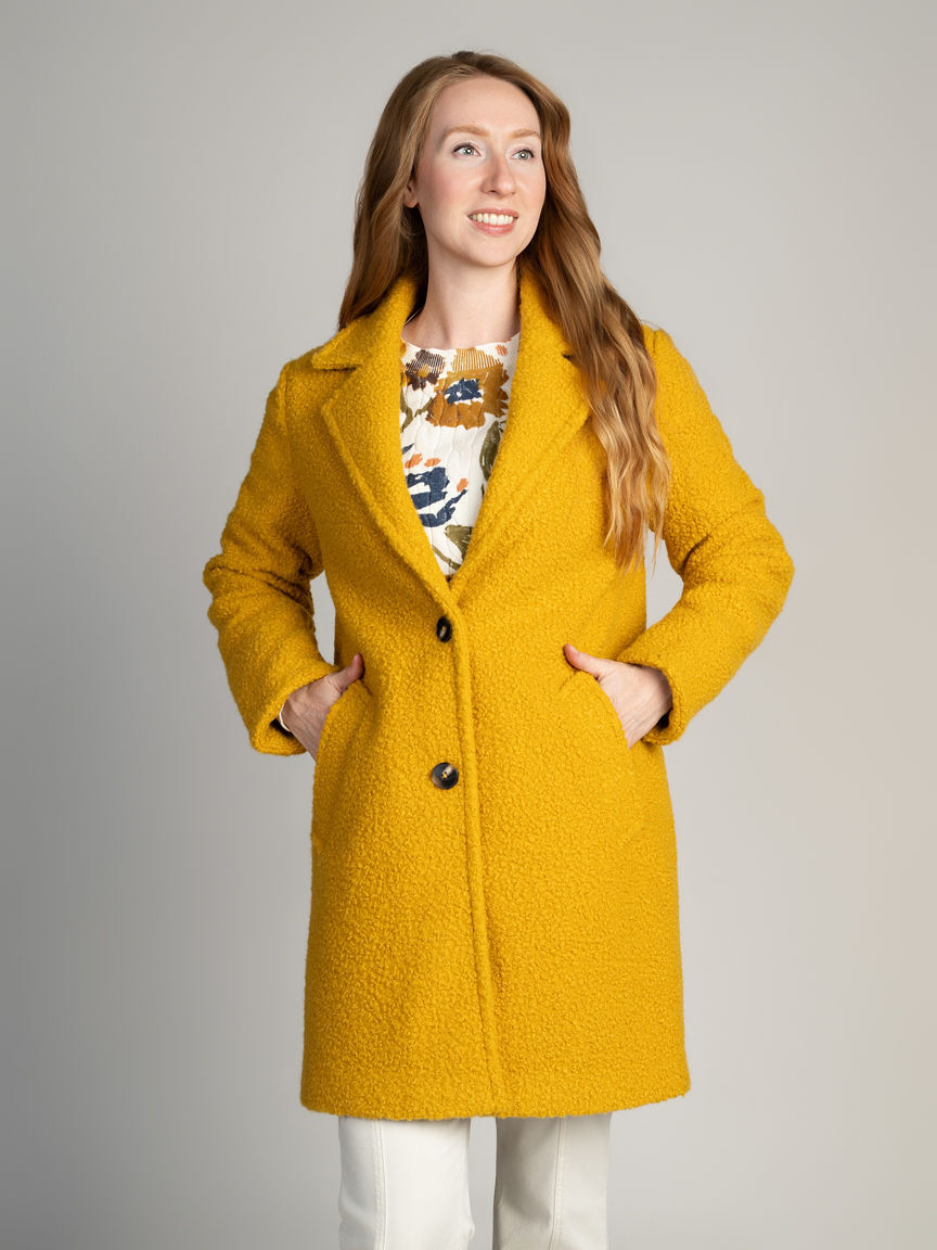 Single-Breasted Boucl&eacute; Coat