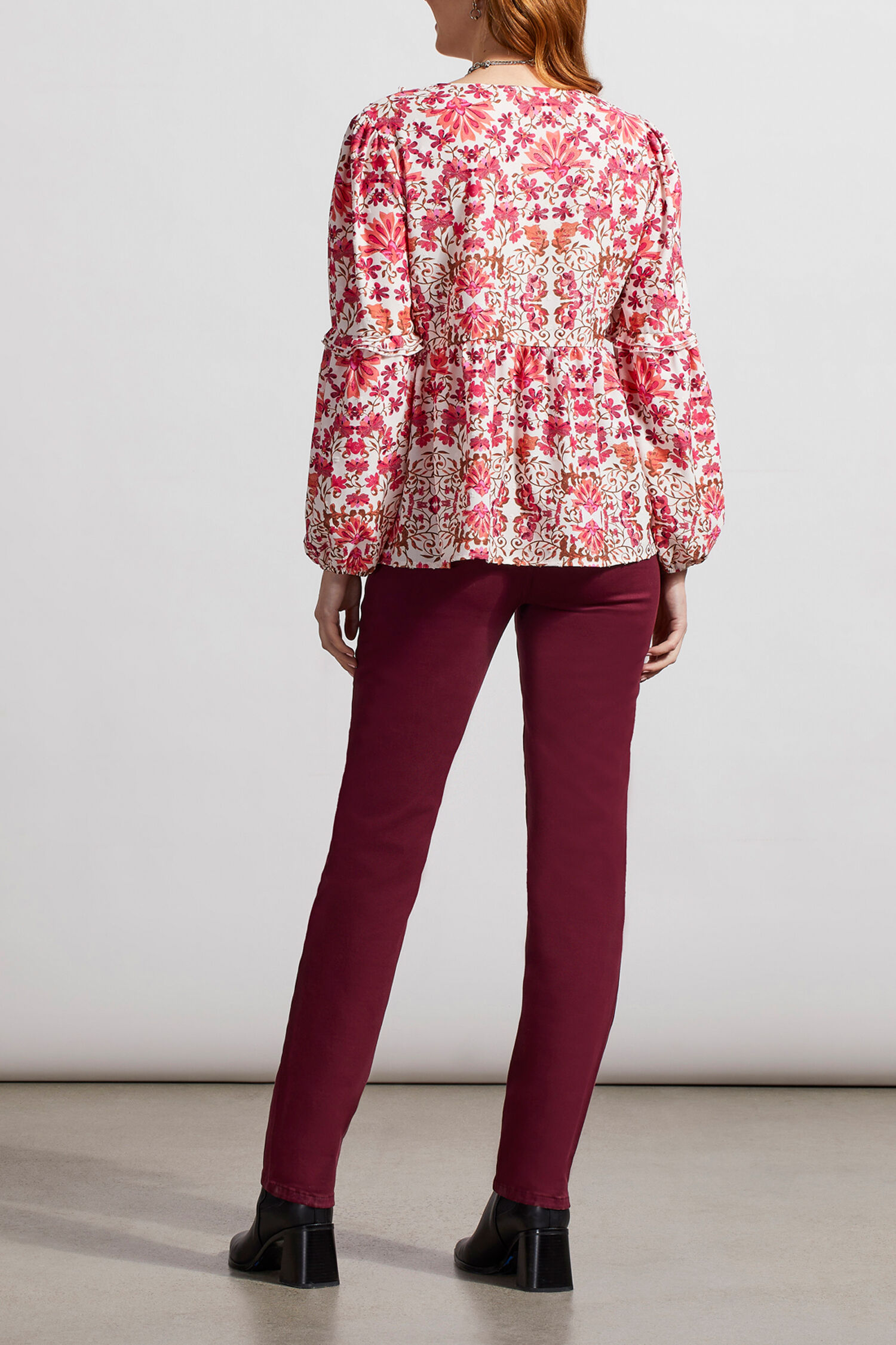 Printed Swiss Dot Peplum Blouse  Image 3