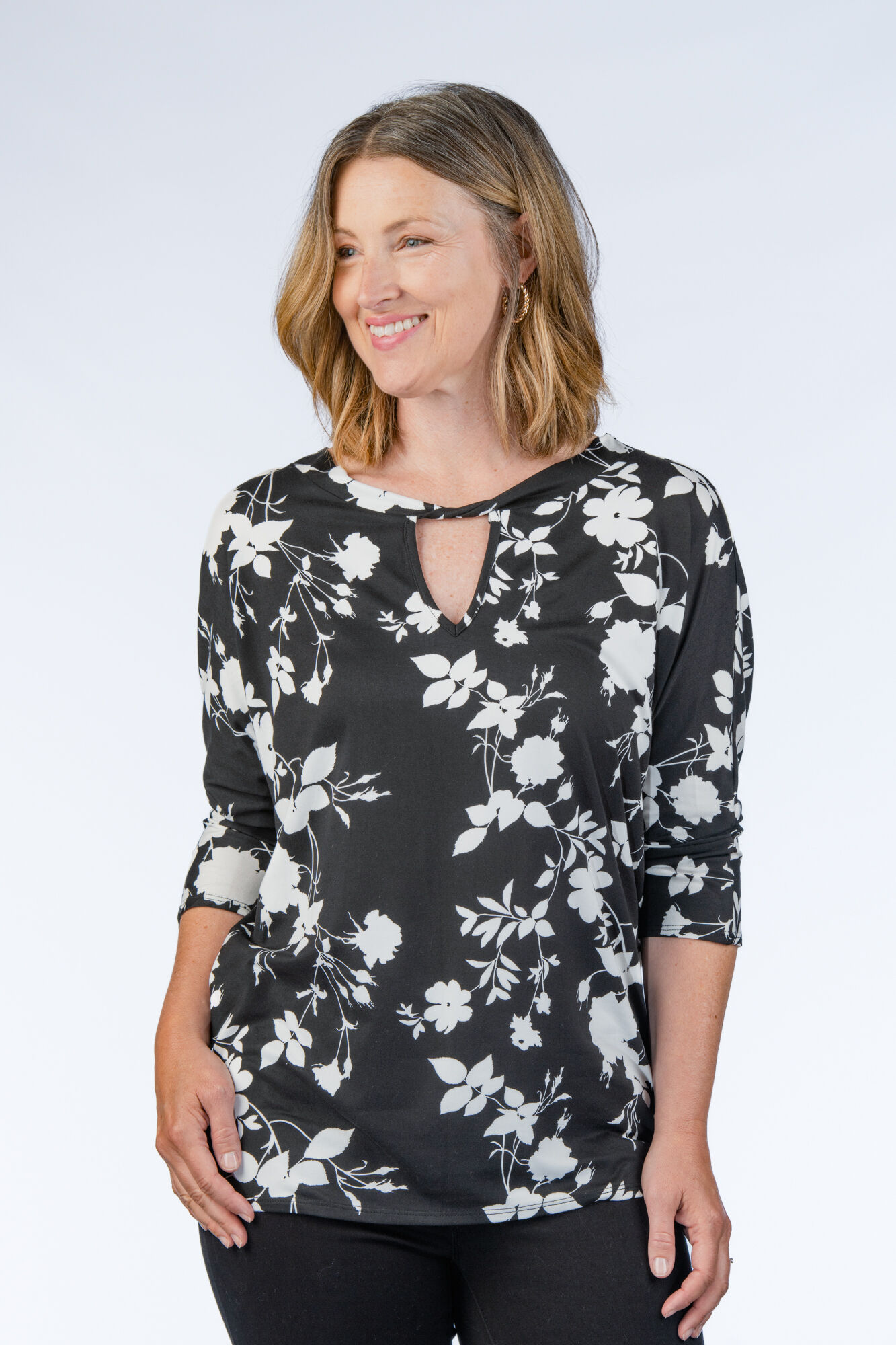 Twist Keyhole V-Neck  Image 1