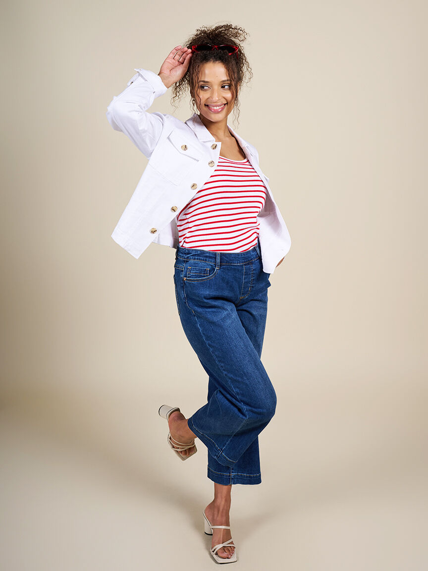 Audrey Cropped Wide Leg Jean  Image 6