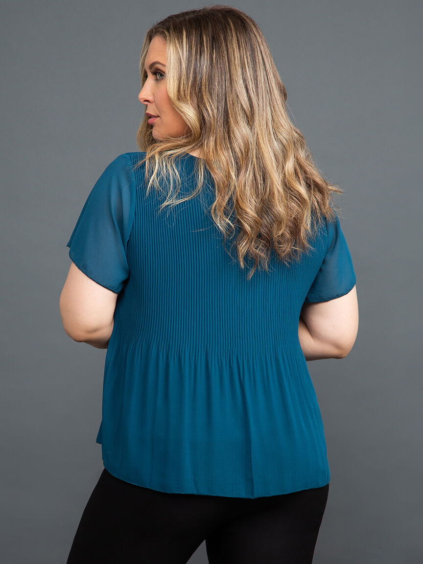 Layered Georgette Short Sleeve Blouse Image 4