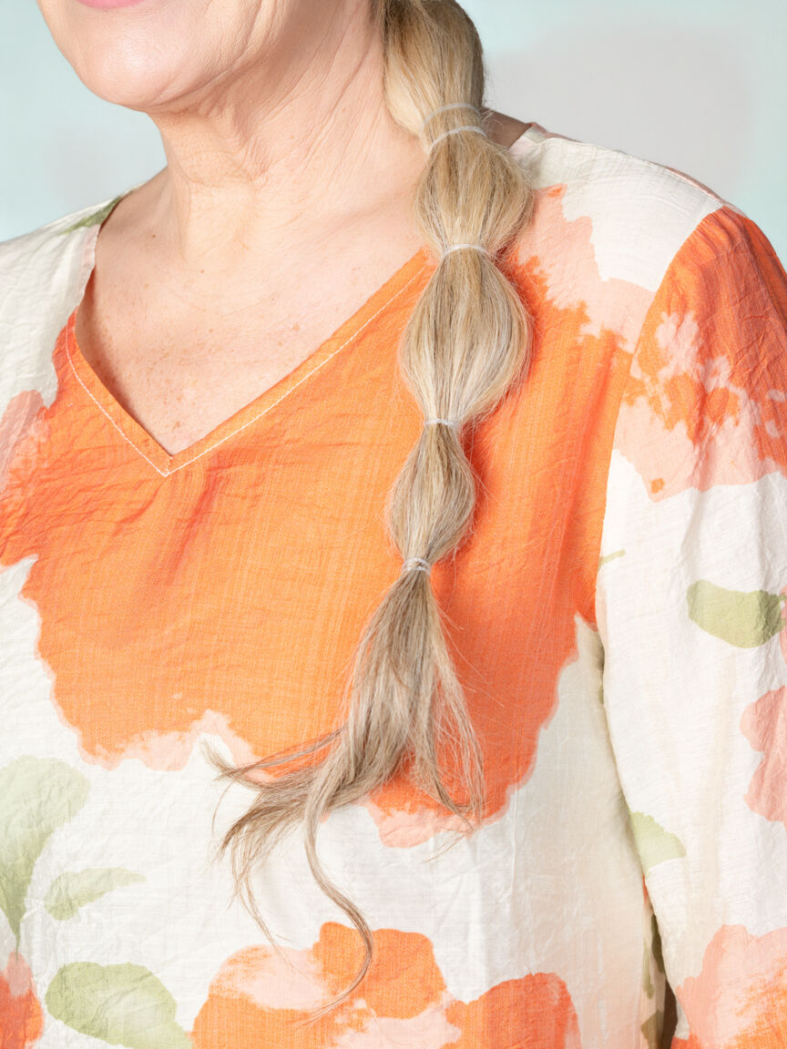 3/4 Sleeve High-Low Blouse