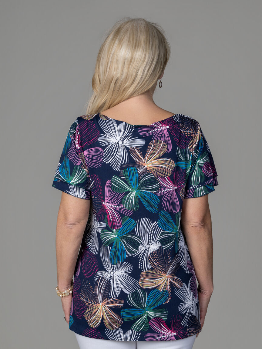 Short Sleeve V-Neck Top