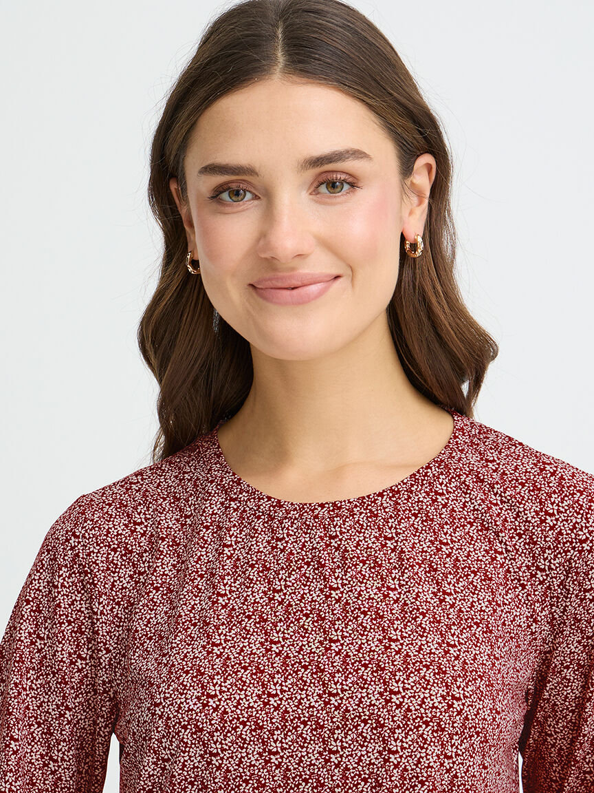 Mid Sleeve Crew Neck Top Image 3